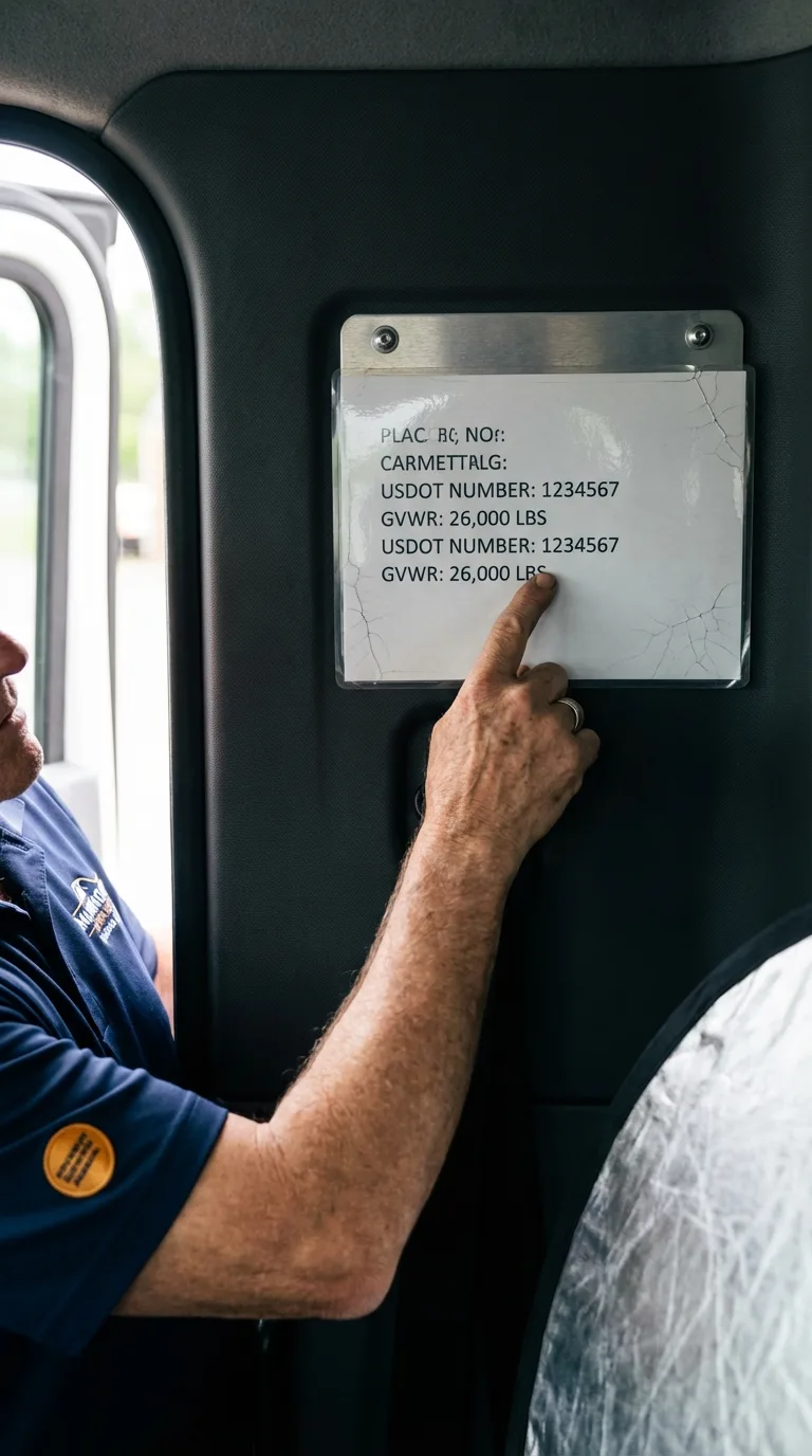 USDOT licensing placard verification in Riverview